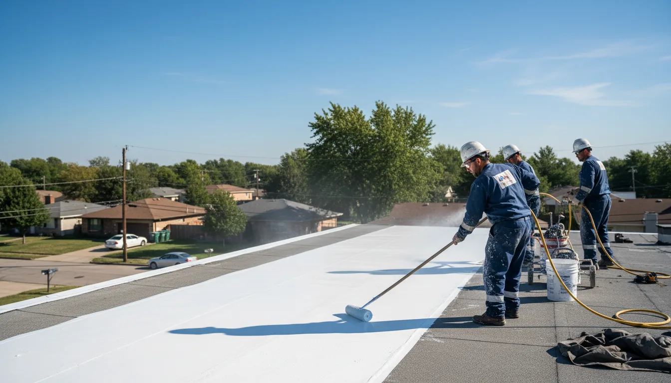 Commercial roof coating in Harwood, TX near me